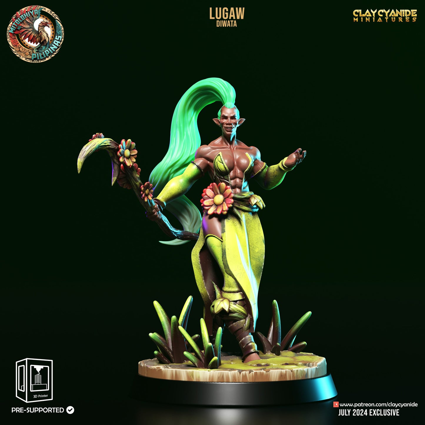 3D Printed Clay Cyanide Diwata Set Philippine Mythology 28 32 mm D&D - 3D Printing Boss 