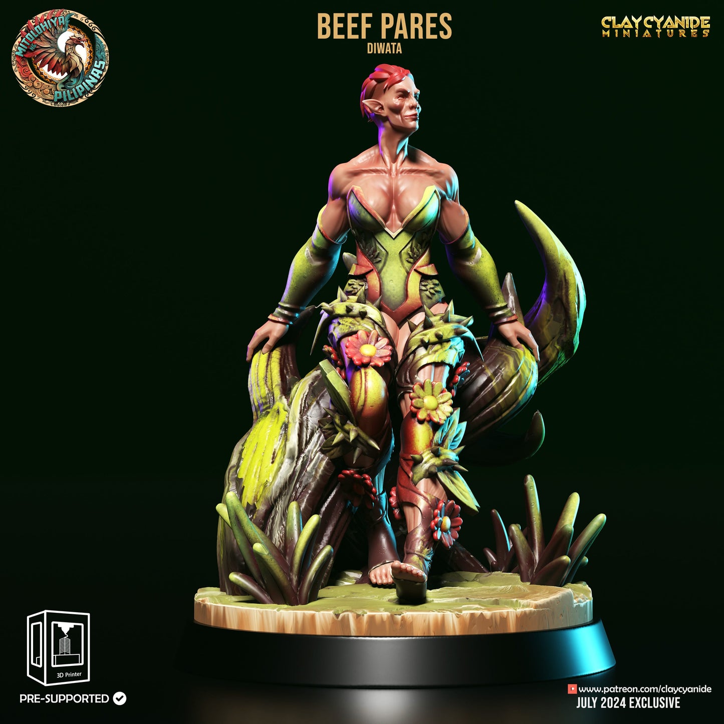 3D Printed Clay Cyanide Diwata Set Philippine Mythology 28 32 mm D&D - 3D Printing Boss 