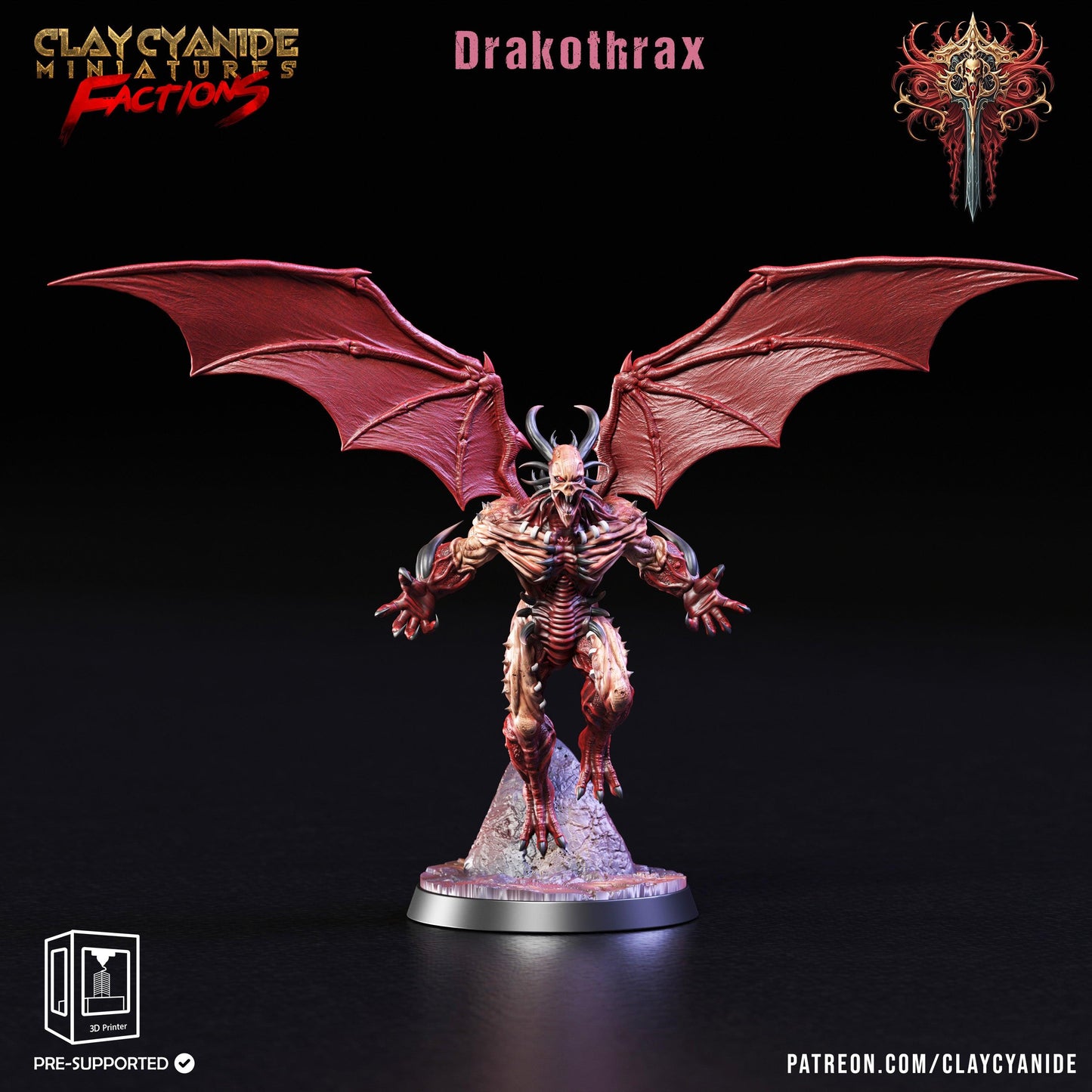 3D Printed Clay Cyanide Dreadblood Maulers Factions 28 32 mm D&D - 3D Printing Boss 