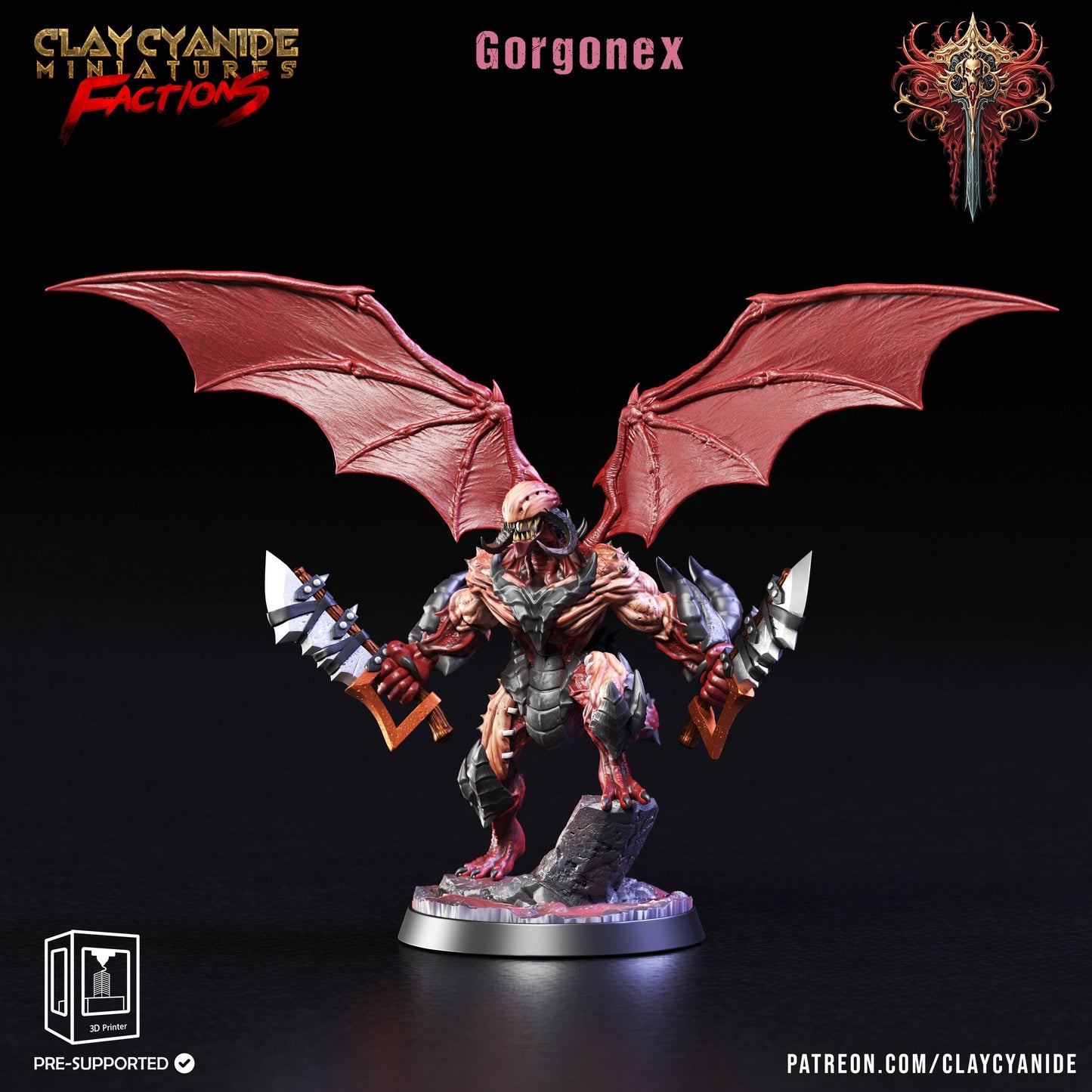 3D Printed Clay Cyanide Dreadblood Maulers Factions 28 32 mm D&D - 3D Printing Boss 