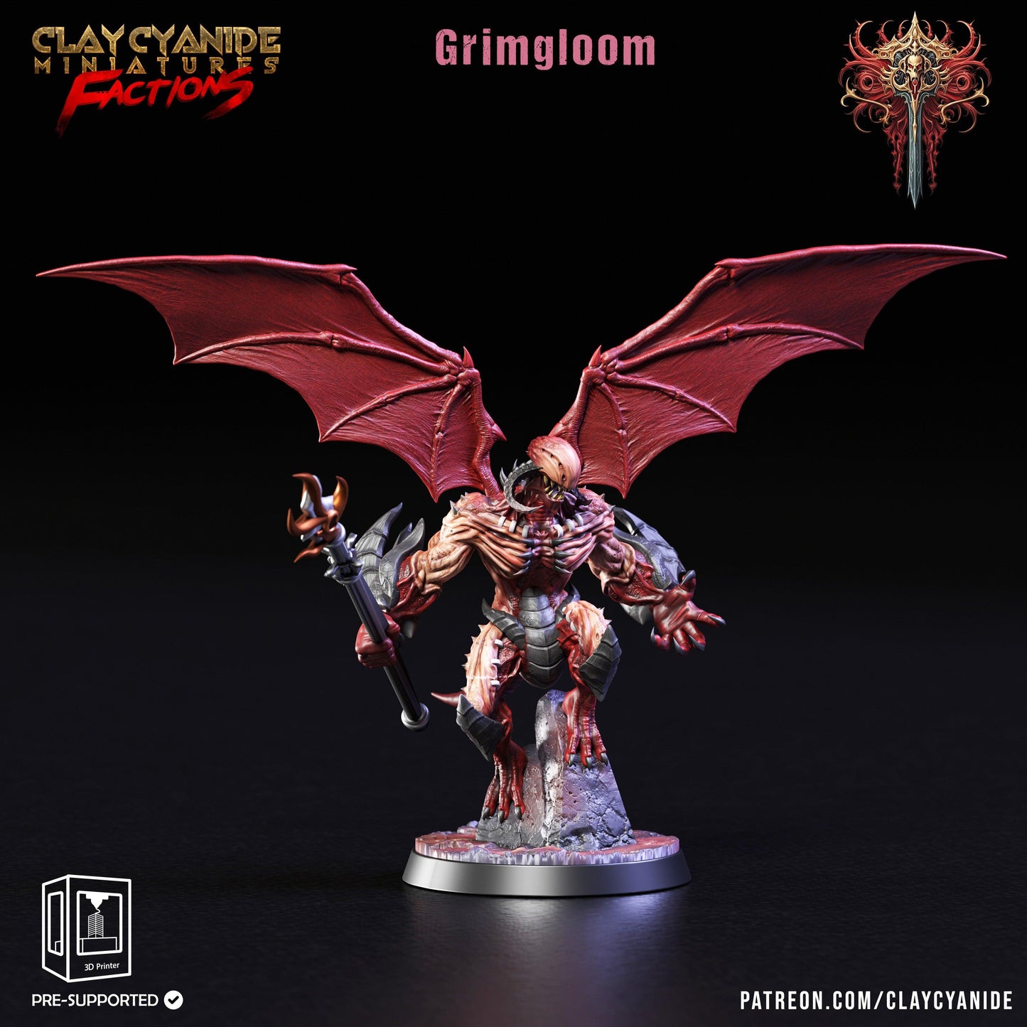 3D Printed Clay Cyanide Dreadblood Maulers Factions 28 32 mm D&D - 3D Printing Boss 