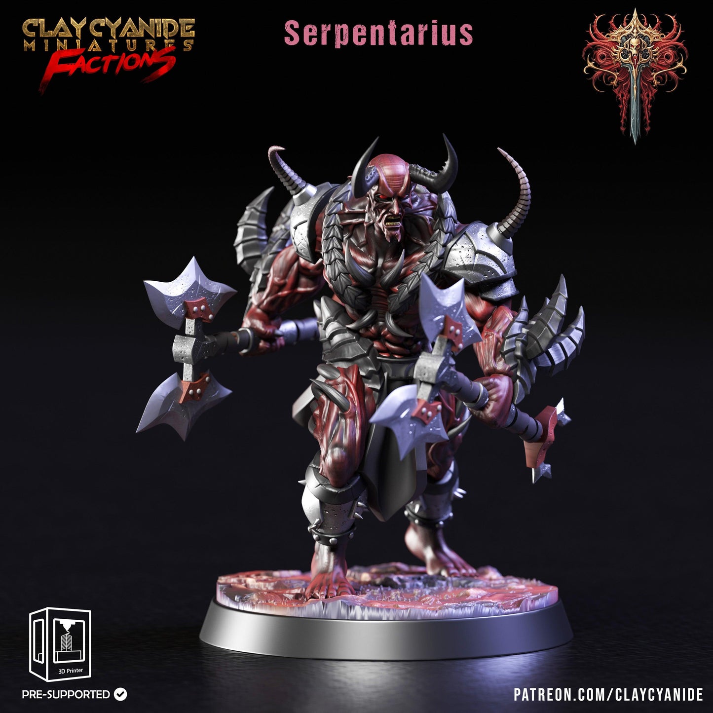 3D Printed Clay Cyanide Dreadblood Maulers Factions 28 32 mm D&D - 3D Printing Boss 