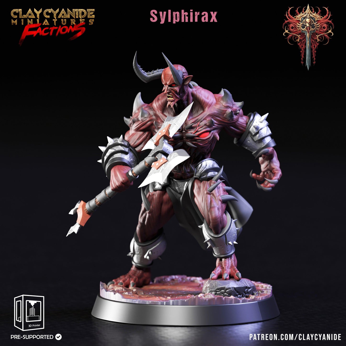 3D Printed Clay Cyanide Dreadblood Maulers Factions 28 32 mm D&D - 3D Printing Boss 