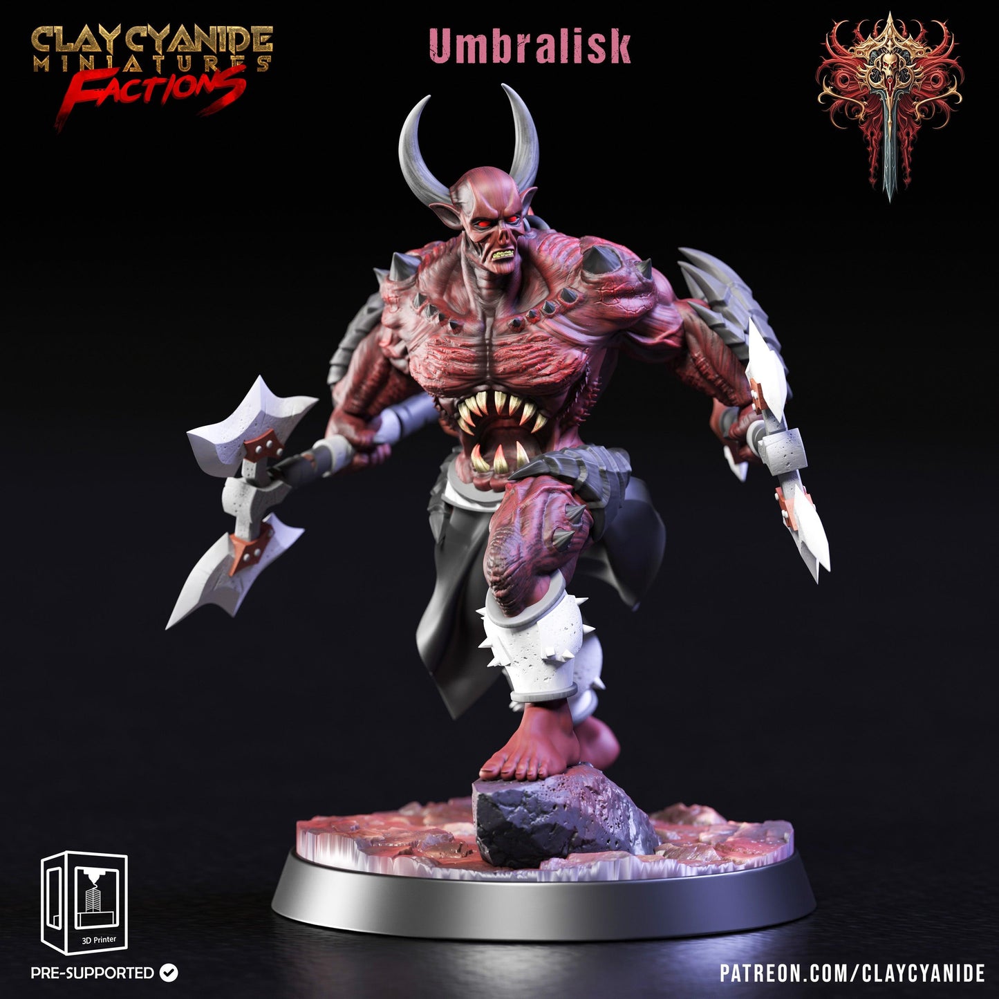 3D Printed Clay Cyanide Dreadblood Maulers Factions 28 32 mm D&D - 3D Printing Boss 