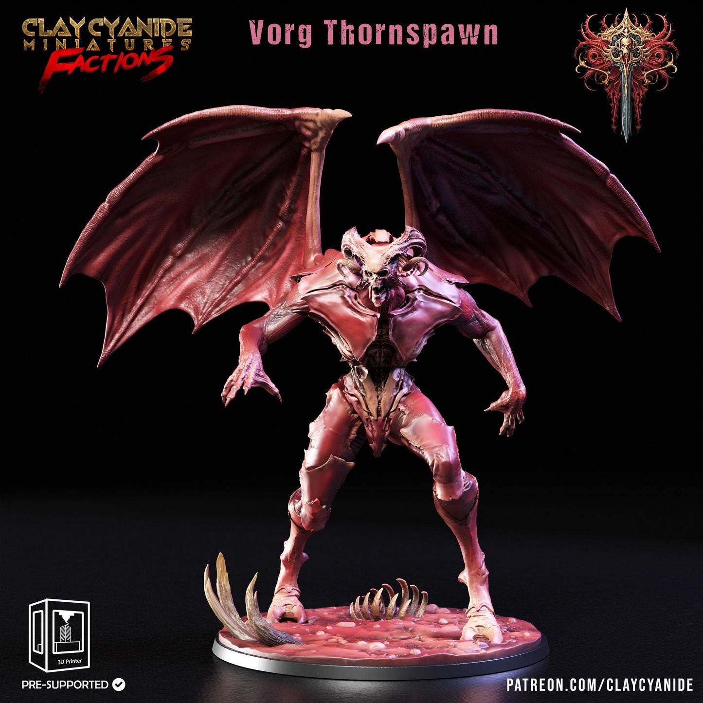 3D Printed Clay Cyanide Dreadblood Maulers Factions 28 32 mm D&D - 3D Printing Boss 