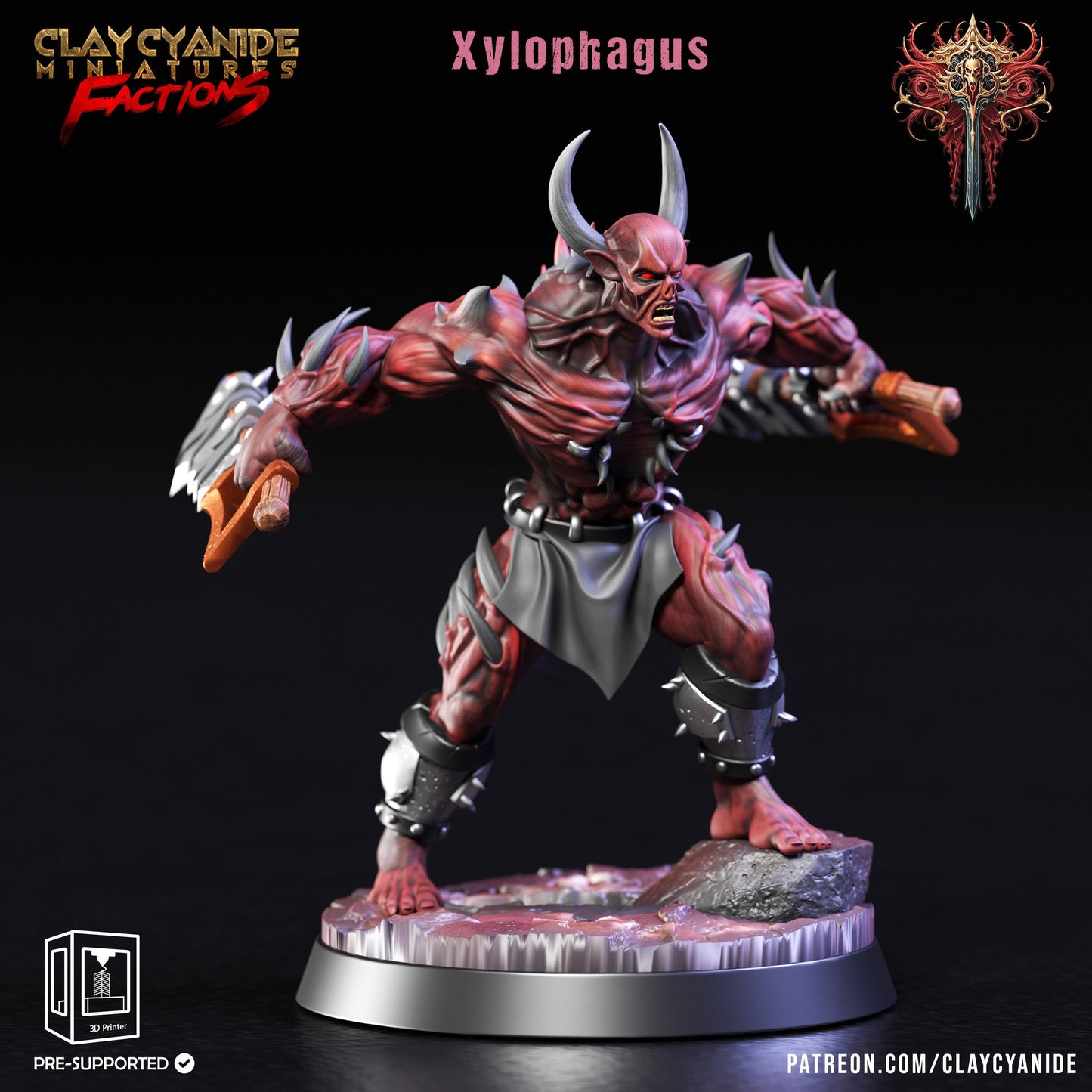 3D Printed Clay Cyanide Dreadblood Maulers Factions 28 32 mm D&D - 3D Printing Boss 