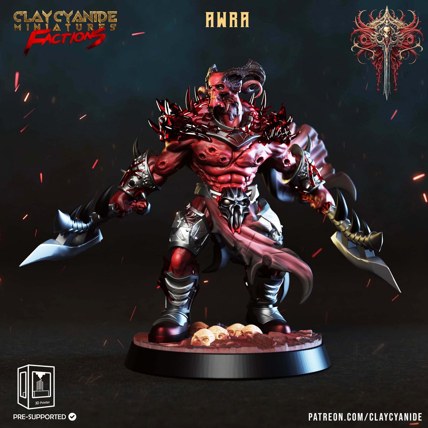 3D Printed Clay Cyanide Dreadbloods Factions Tribes 28 32 mm D&D - 3D Printing Boss 