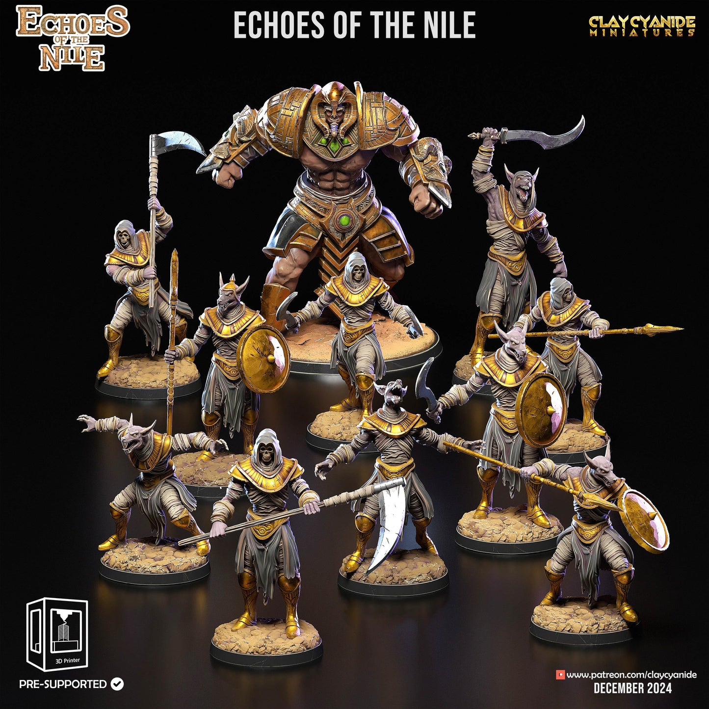 3D Printed Clay Cyanide Echoes of the Nile 28 32 mm D&D - 3D Printing Boss 