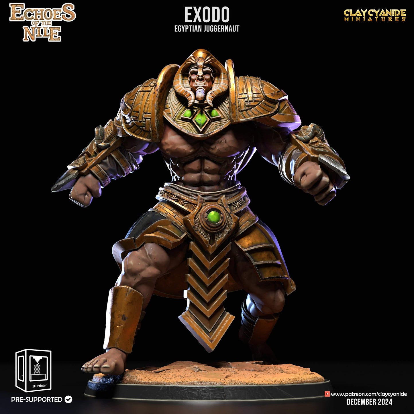 3D Printed Clay Cyanide Echoes of the Nile 28 32 mm D&D - 3D Printing Boss 