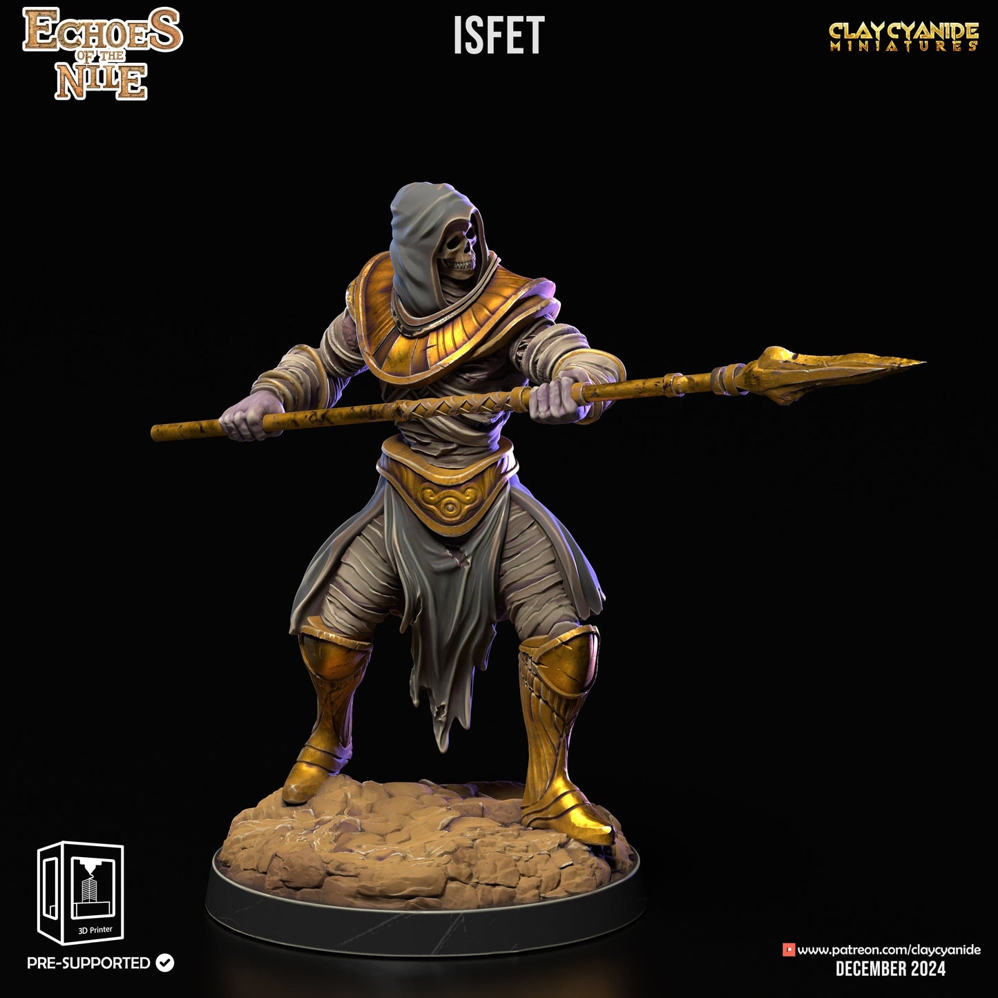 3D Printed Clay Cyanide Echoes of the Nile 28 32 mm D&D - 3D Printing Boss 