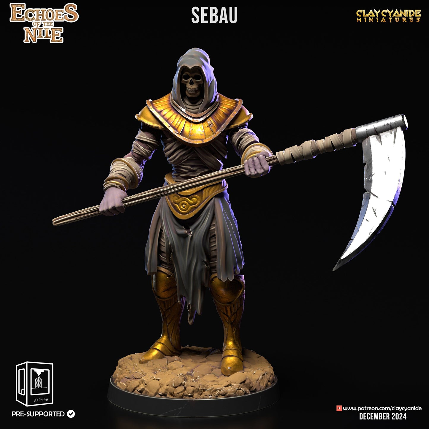 3D Printed Clay Cyanide Echoes of the Nile 28 32 mm D&D - 3D Printing Boss 