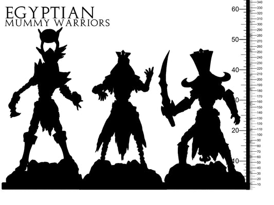 3D Printed Clay Cyanide Egyptian Mummy Warriors Egyptian Mythology 28 32 mm D&D - 3D Printing Boss 