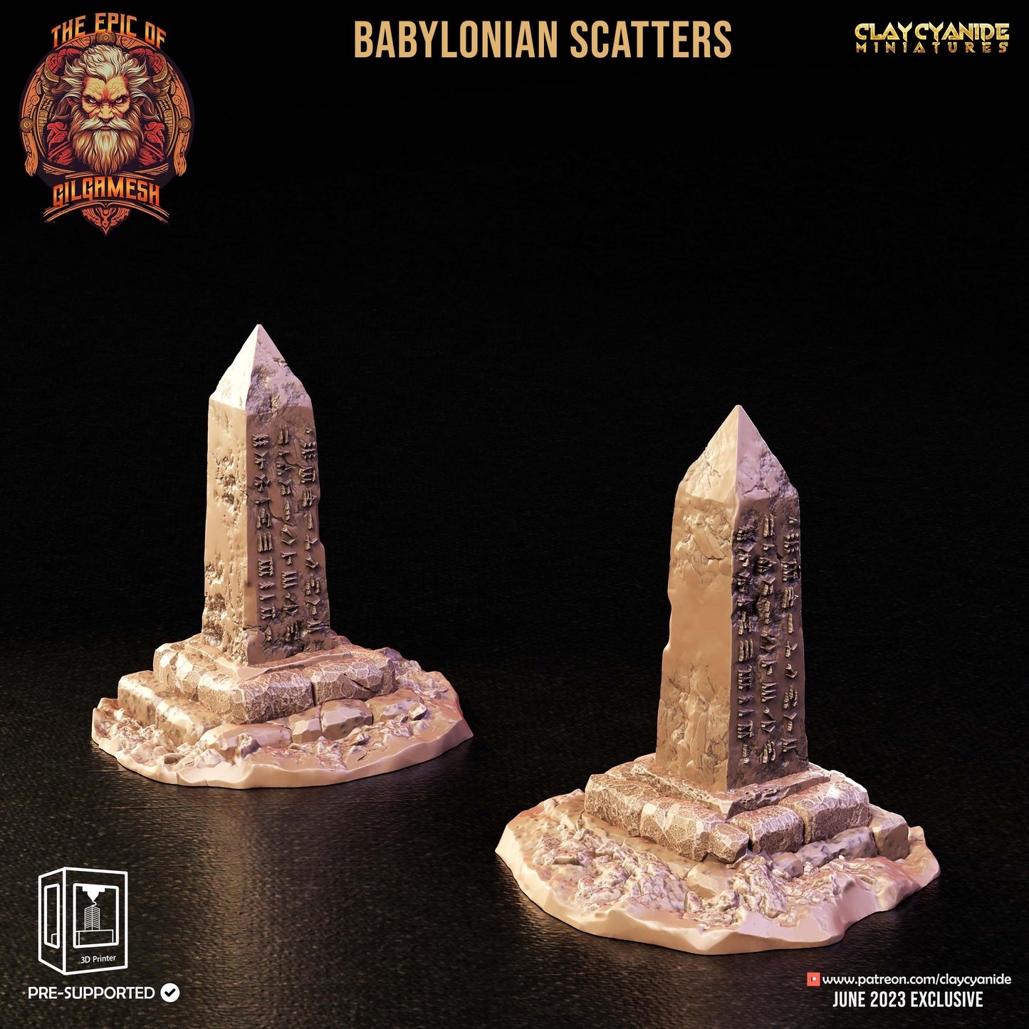 3D Printed Clay Cyanide Epic of Gilgamesh Set Babylonian Scatter Terrain 28 32 mm D&D - 3D Printing Boss 