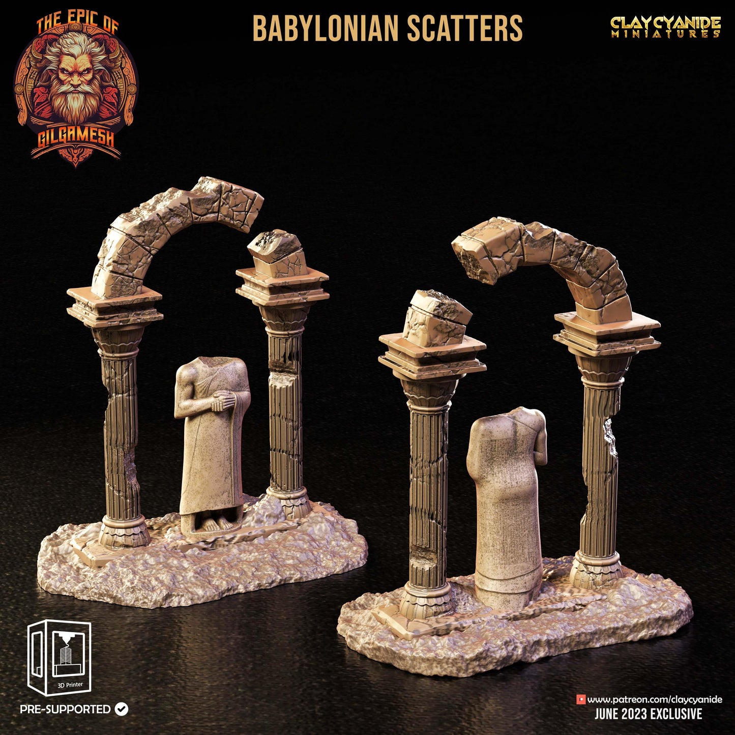 3D Printed Clay Cyanide Epic of Gilgamesh Set Babylonian Scatter Terrain 28 32 mm D&D - 3D Printing Boss 