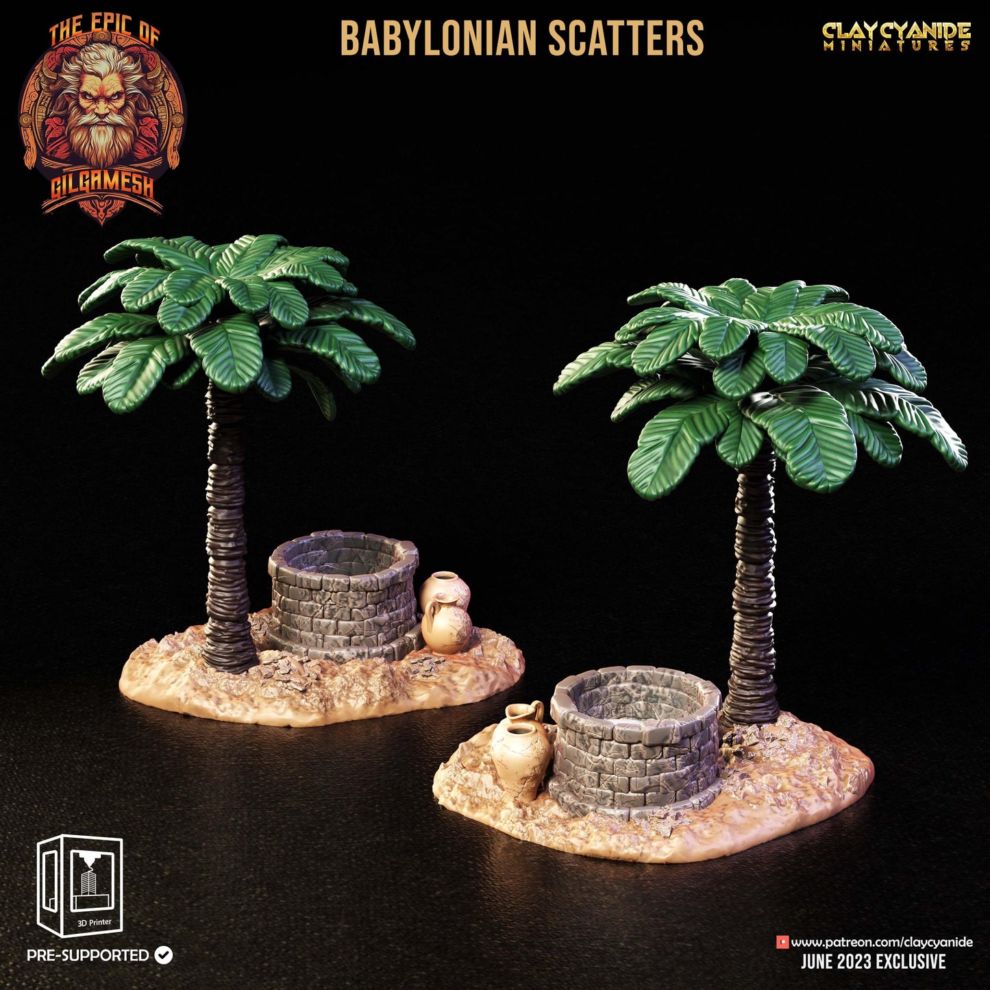 3D Printed Clay Cyanide Epic of Gilgamesh Set Babylonian Scatter Terrain 28 32 mm D&D - 3D Printing Boss 