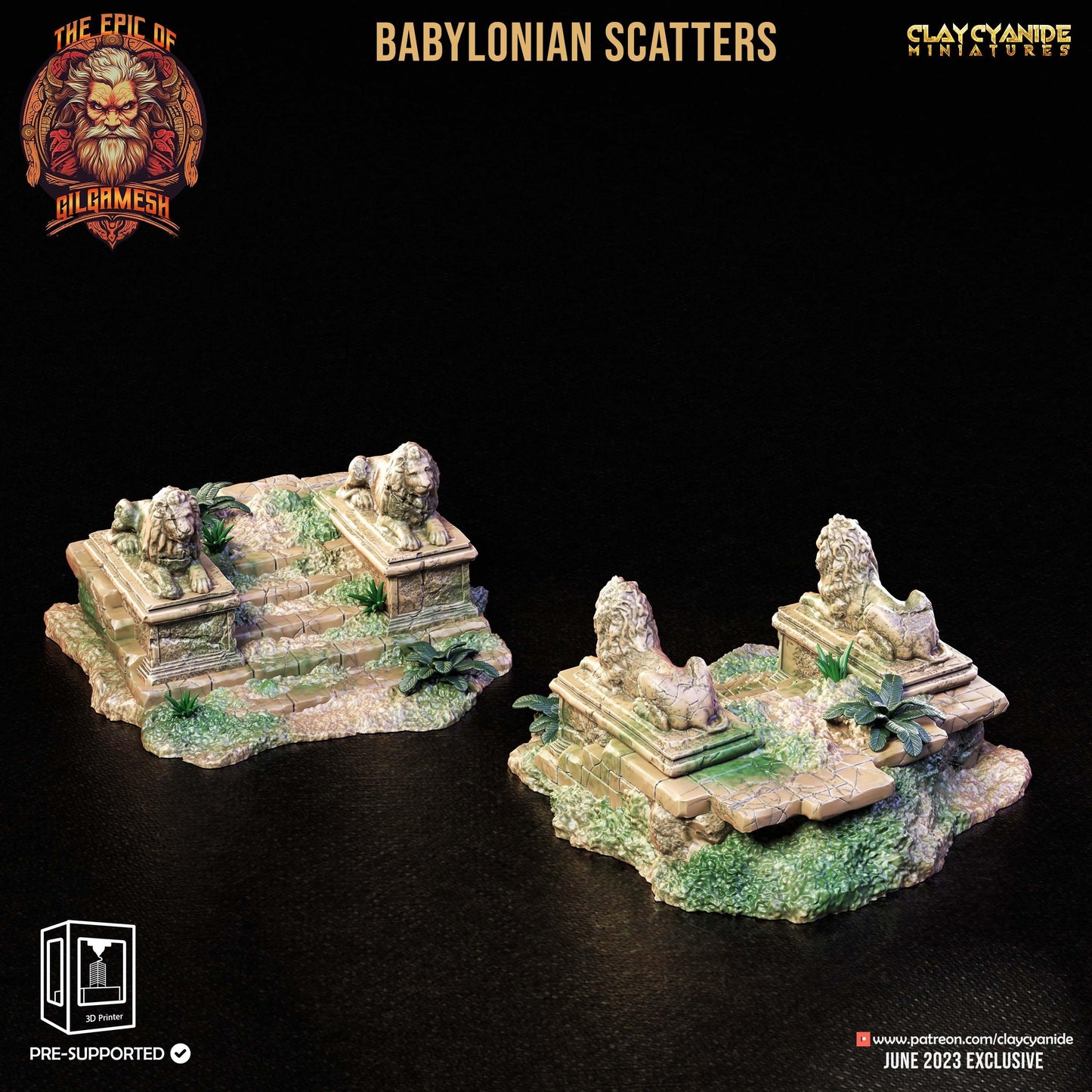 3D Printed Clay Cyanide Epic of Gilgamesh Set Babylonian Scatter Terrain 28 32 mm D&D - 3D Printing Boss 