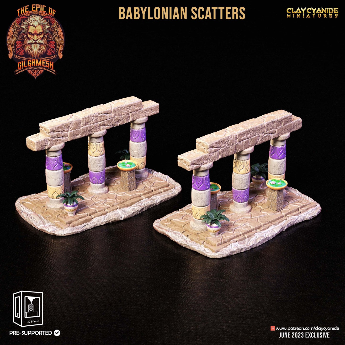 3D Printed Clay Cyanide Epic of Gilgamesh Set Babylonian Scatter Terrain 28 32 mm D&D - 3D Printing Boss 