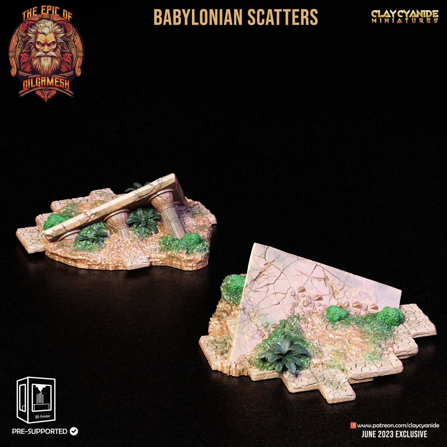 3D Printed Clay Cyanide Epic of Gilgamesh Set Babylonian Scatter Terrain 28 32 mm D&D - 3D Printing Boss 