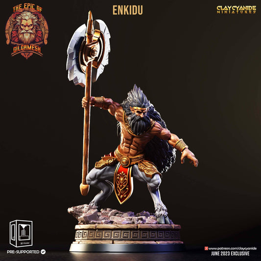 3D Printed Clay Cyanide Epic of Gilgamesh Set Enkidu 28 32 mm D&D - 3D Printing Boss 