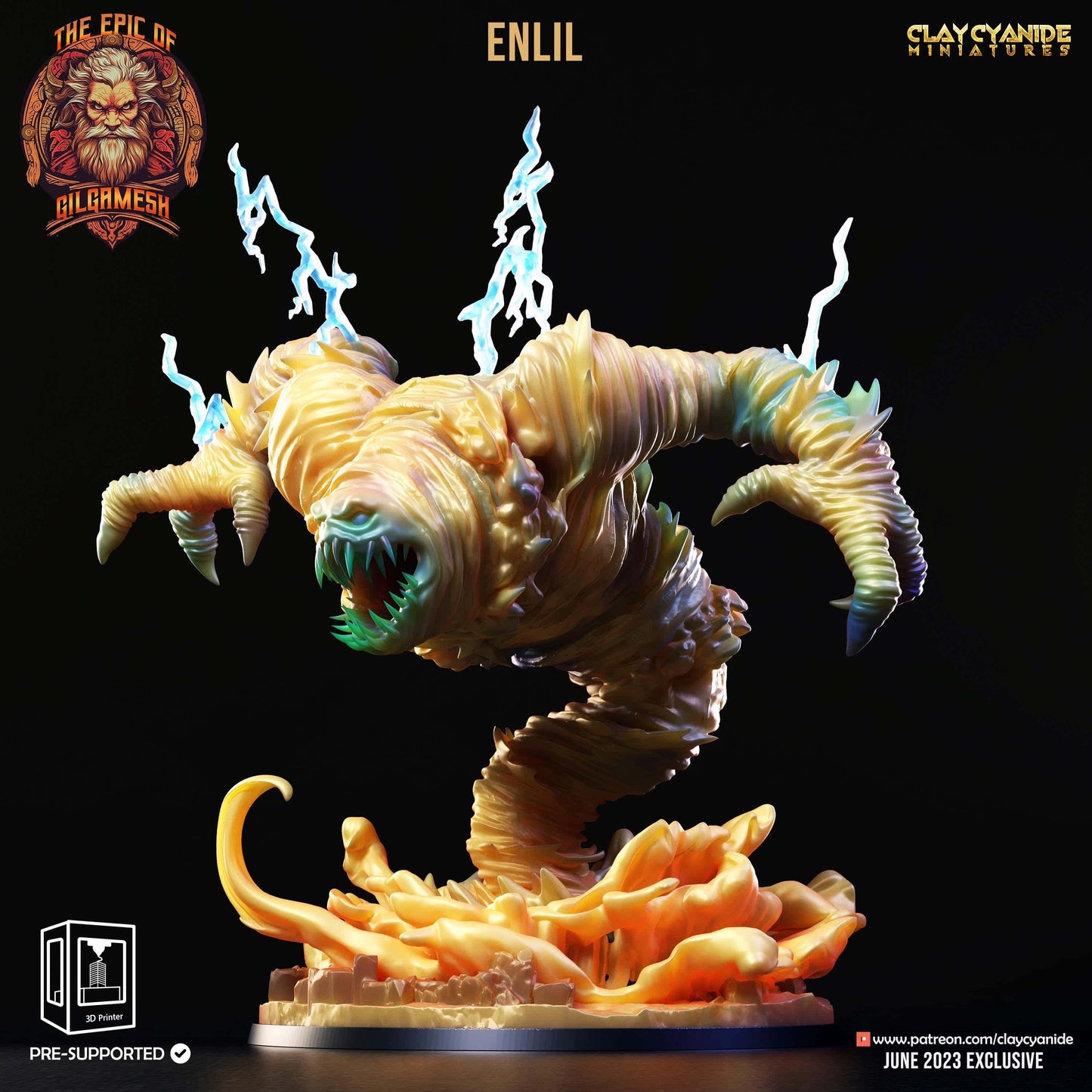 3D Printed Clay Cyanide Epic of Gilgamesh Set Enlil 28 32 mm D&D - 3D Printing Boss 