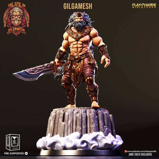 3D Printed Clay Cyanide Epic of Gilgamesh Set Gilgamesh 28 32 mm D&D - 3D Printing Boss 