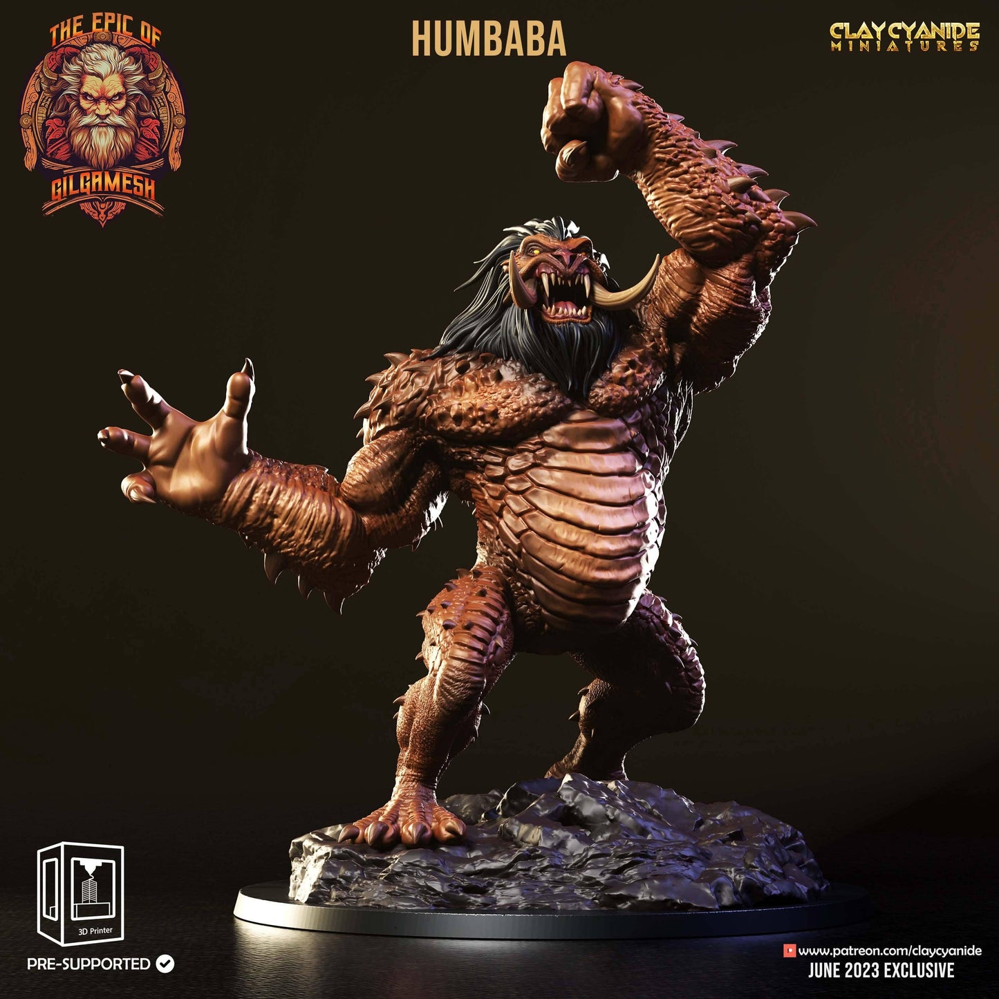 3D Printed Clay Cyanide Epic of Gilgamesh Set Humbaba 28 32 mm D&D - 3D Printing Boss 