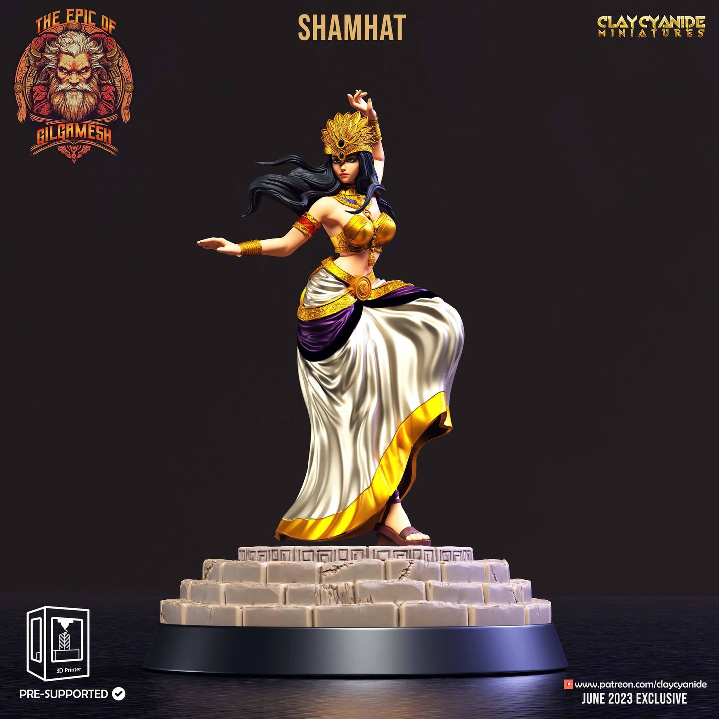 3D Printed Clay Cyanide Epic of Gilgamesh Set Shamhat 28 32 mm D&D - 3D Printing Boss 