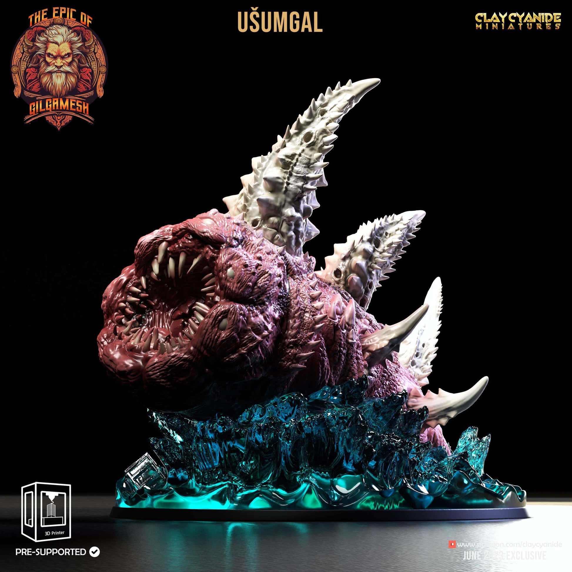 3D Printed Clay Cyanide Epic of Gilgamesh Set Usumgal 28 32 mm D&D - 3D Printing Boss 