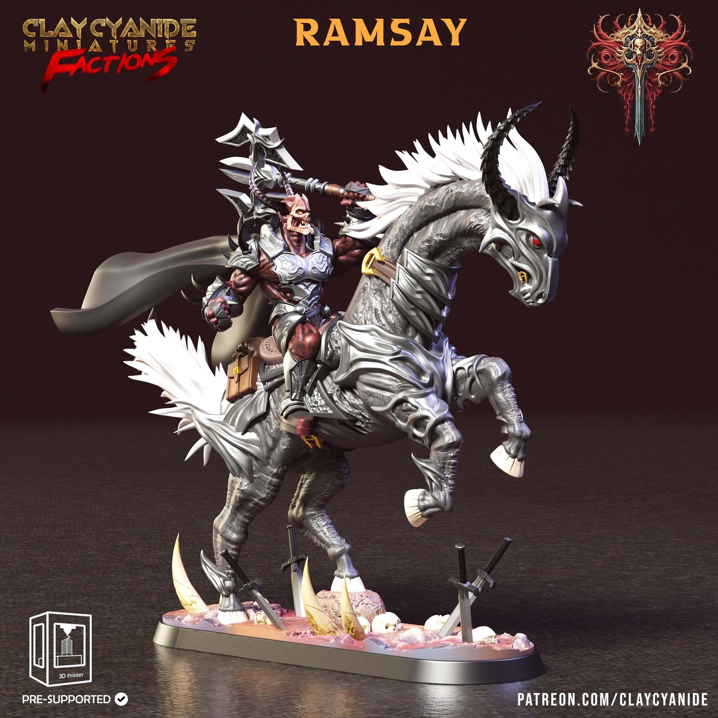 3D Printed Clay Cyanide Faction Dreadblood Ravegers Rendered Images Promo Renders 28 32 mm D&D - 3D Printing Boss 