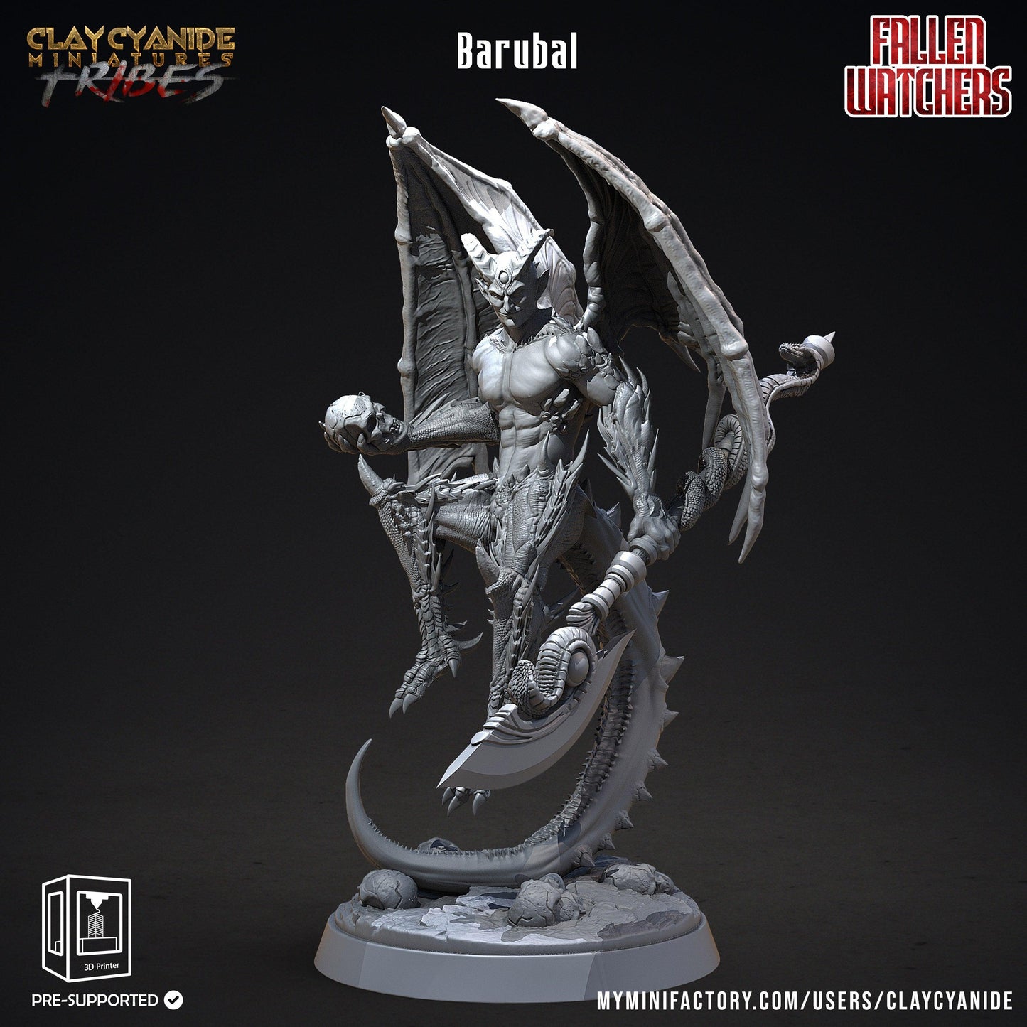 3D Printed Clay Cyanide Fallen Watchers Factions Tribes Ragnarok D&D - 3D Printing Boss 
