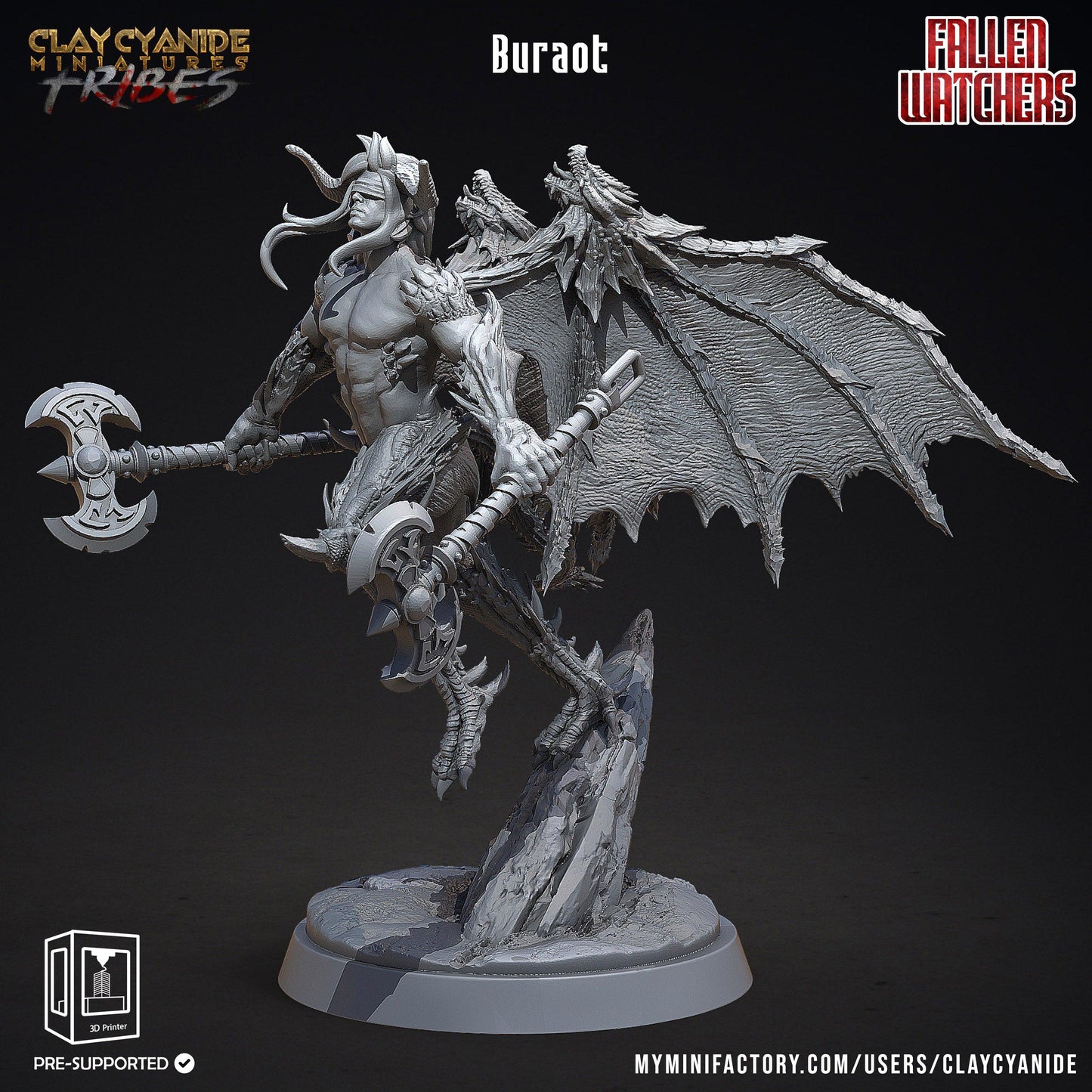 3D Printed Clay Cyanide Fallen Watchers Factions Tribes Ragnarok D&D - 3D Printing Boss 