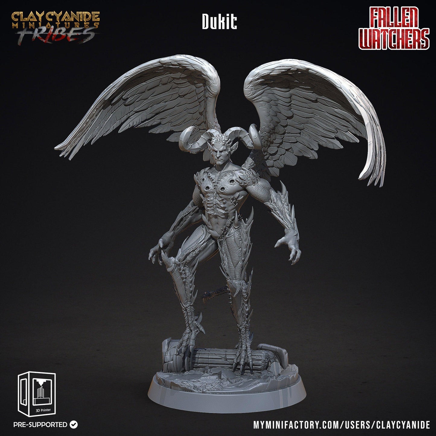 3D Printed Clay Cyanide Fallen Watchers Factions Tribes Ragnarok D&D - 3D Printing Boss 