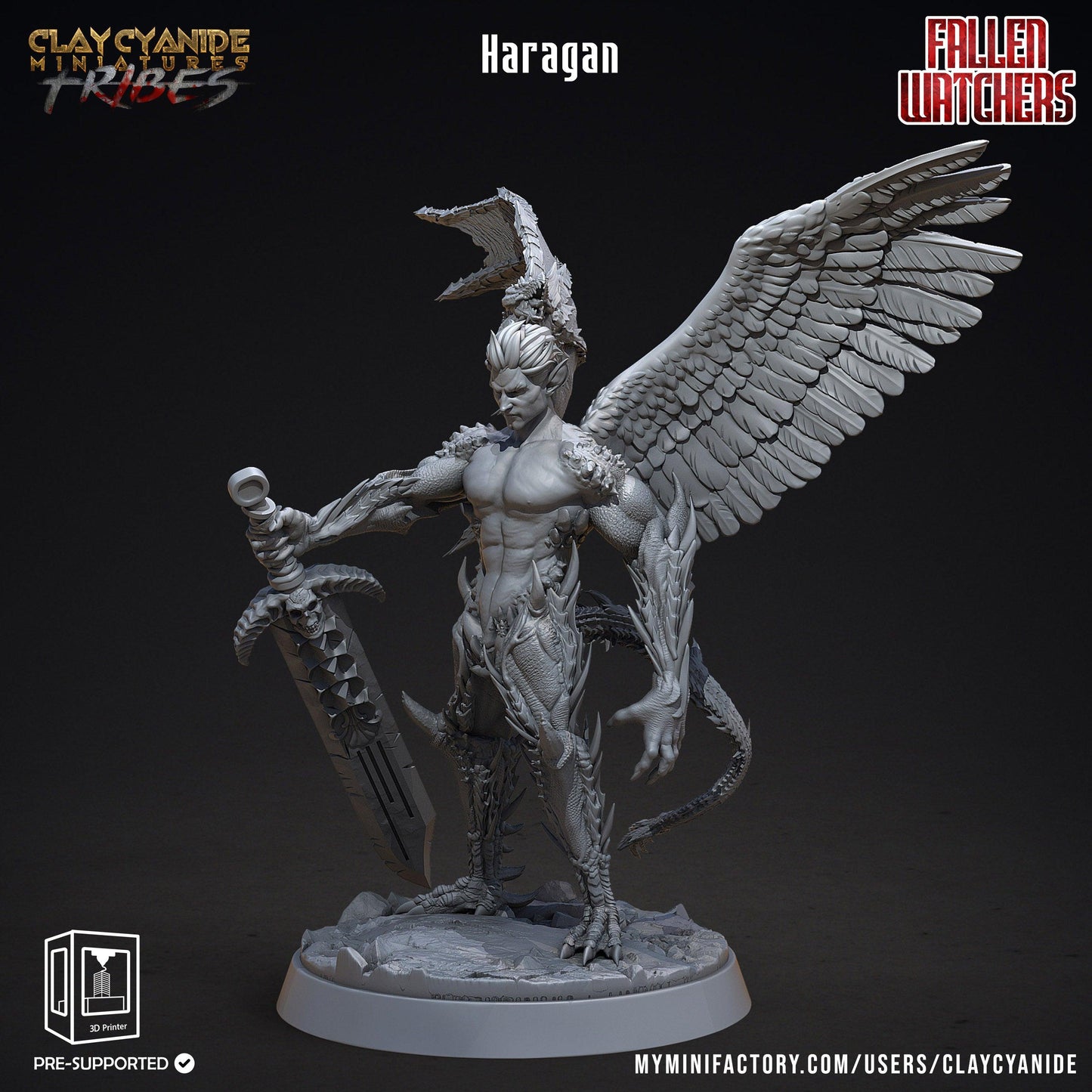 3D Printed Clay Cyanide Fallen Watchers Factions Tribes Ragnarok D&D - 3D Printing Boss 