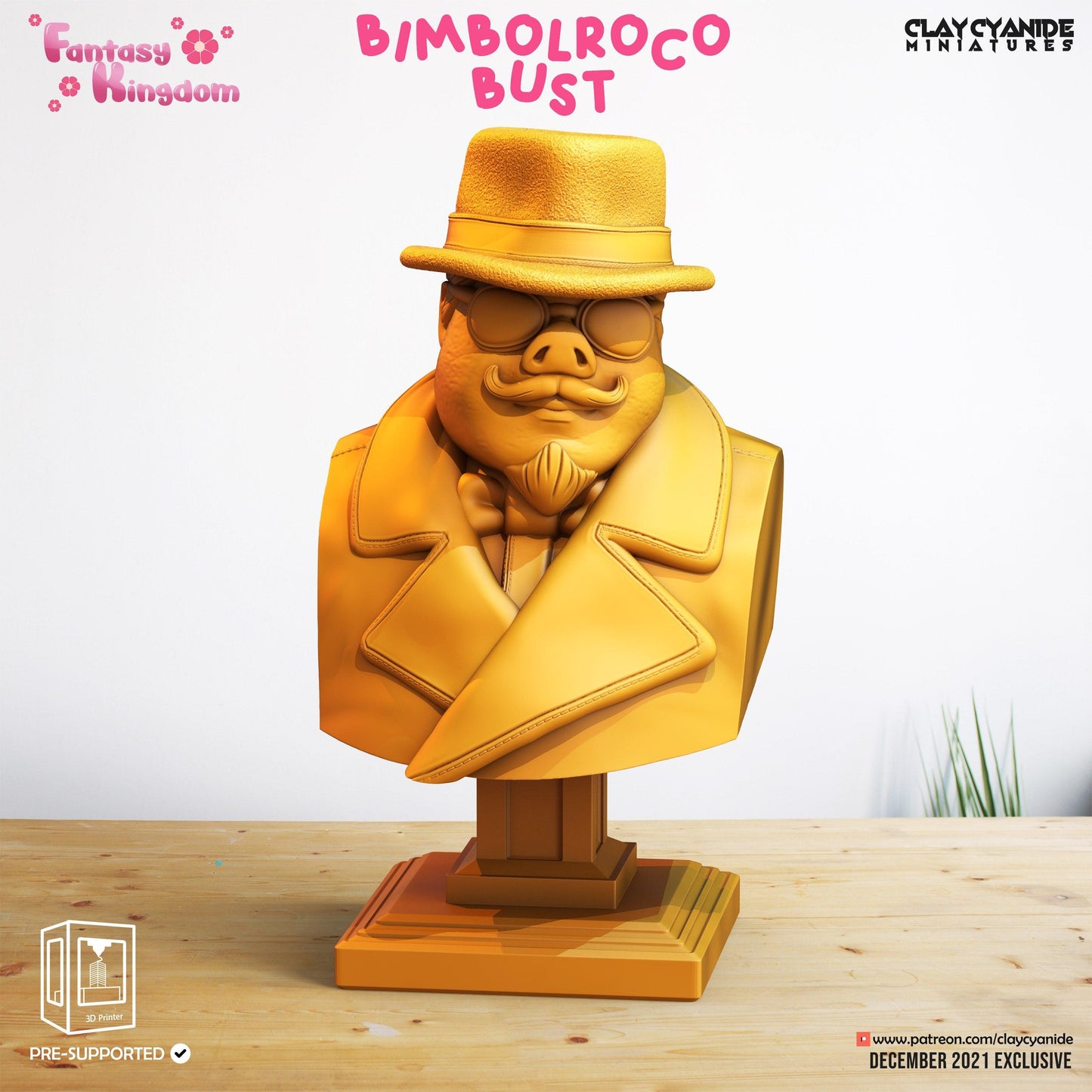 3D Printed Clay Cyanide Fantasy Kingdom - Bimbolroco Bust 28mm 32mm D&D - 3D Printing Boss 
