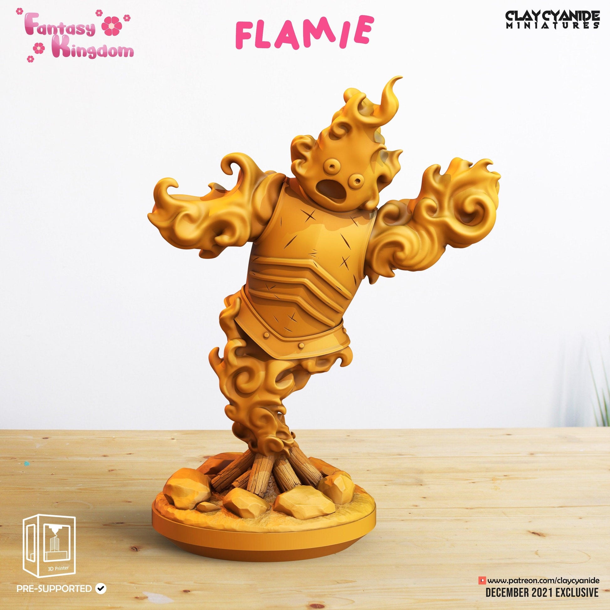 3D Printed Clay Cyanide Fantasy Kingdom - Flamie 28mm 32mm D&D - 3D Printing Boss 