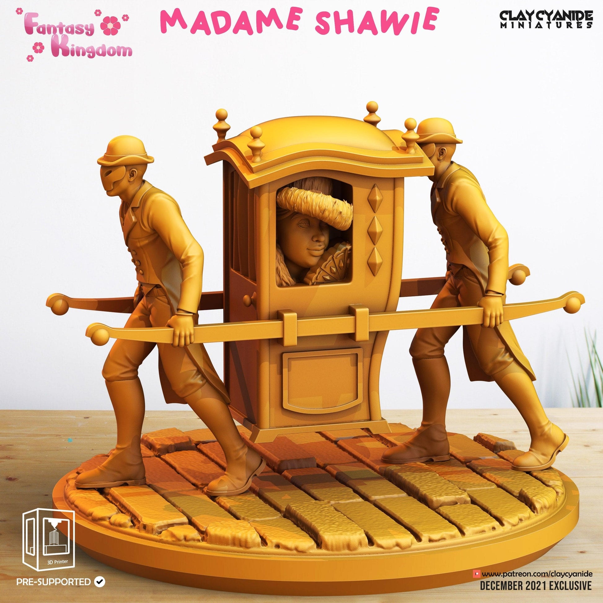 3D Printed Clay Cyanide Fantasy Kingdom - Madame Shawie 28mm 32mm D&D - 3D Printing Boss 