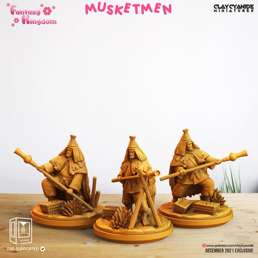 3D Printed Clay Cyanide Fantasy Kingdom - Musketmen 28mm 32mm D&D - 3D Printing Boss 