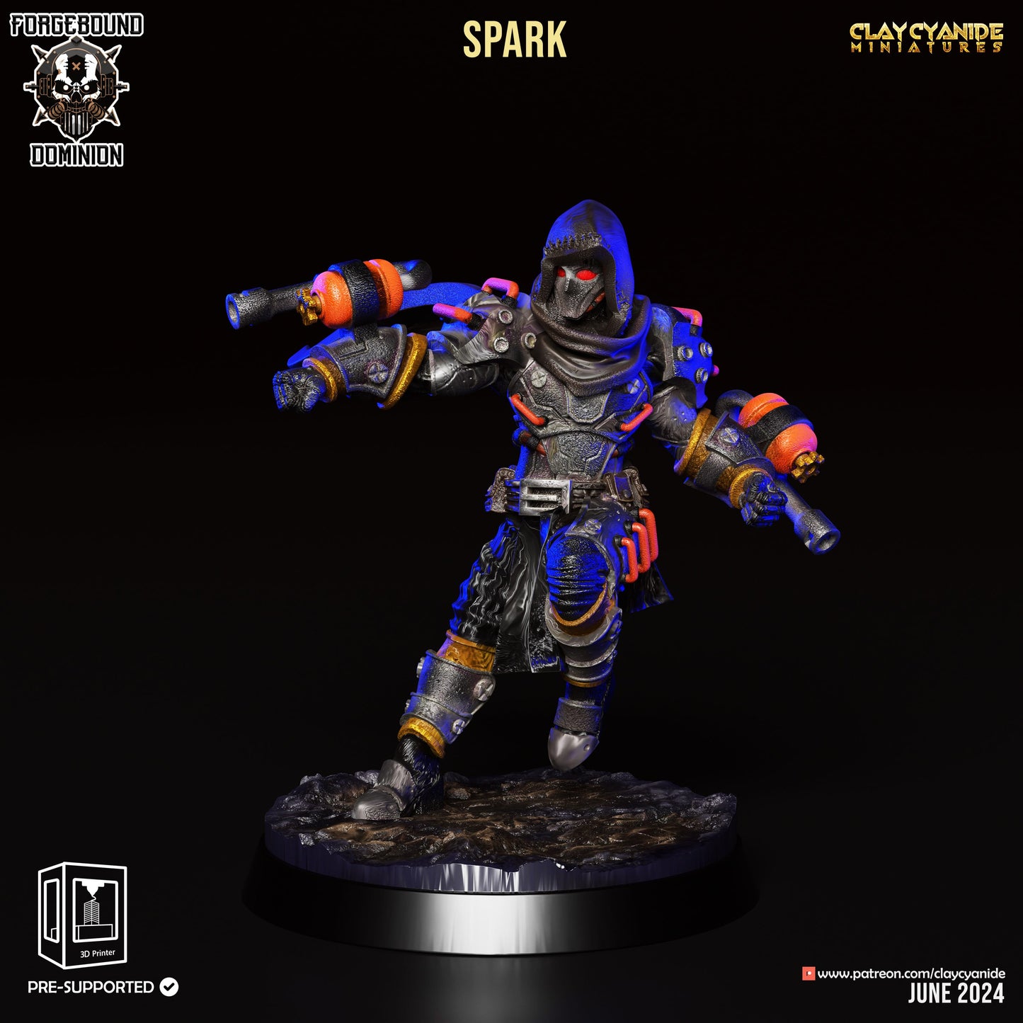 3D Printed Clay Cyanide Forgebound Dominion 28 32 mm D&D - 3D Printing Boss 