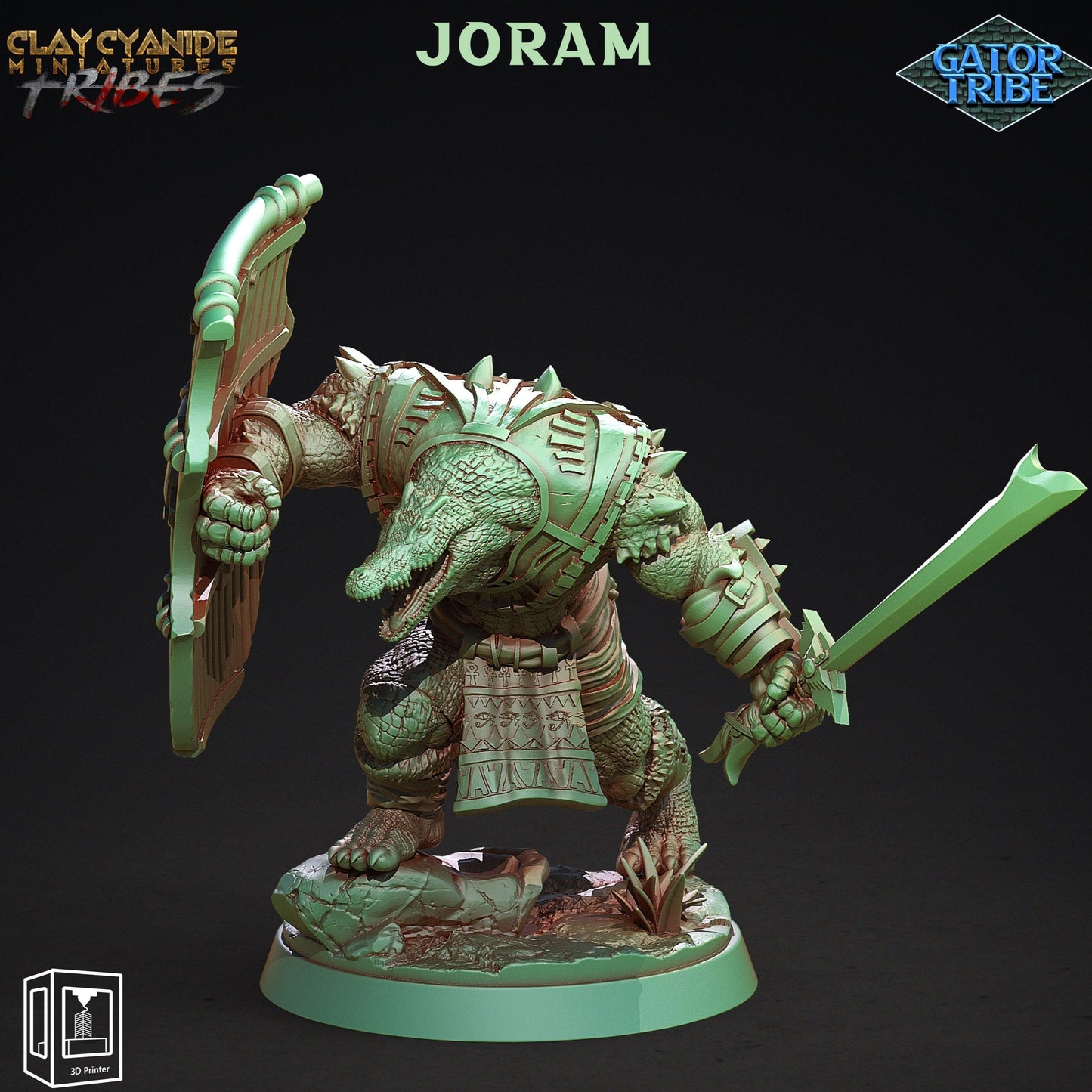 3D Printed Clay Cyanide Gator Factions Tribes Ragnarok D&D - 3D Printing Boss 