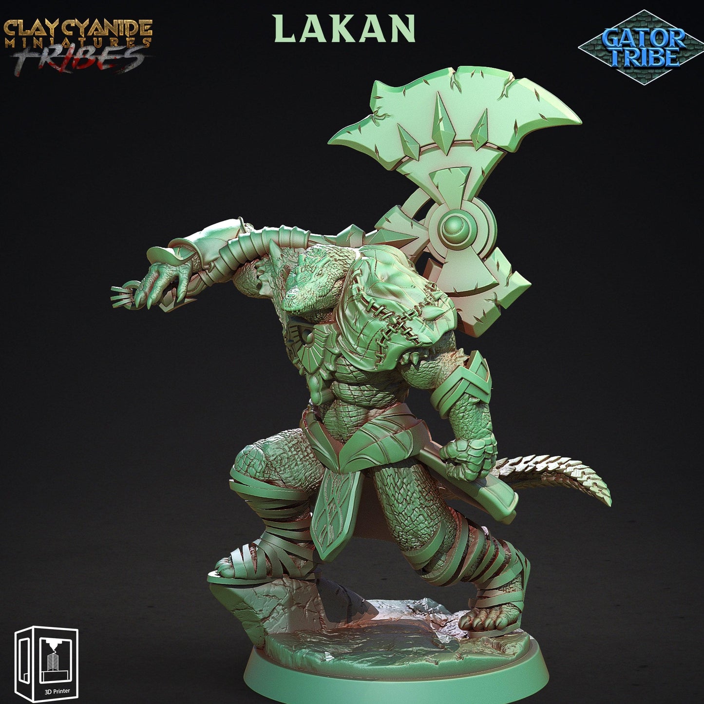 3D Printed Clay Cyanide Gator Factions Tribes Ragnarok D&D - 3D Printing Boss 