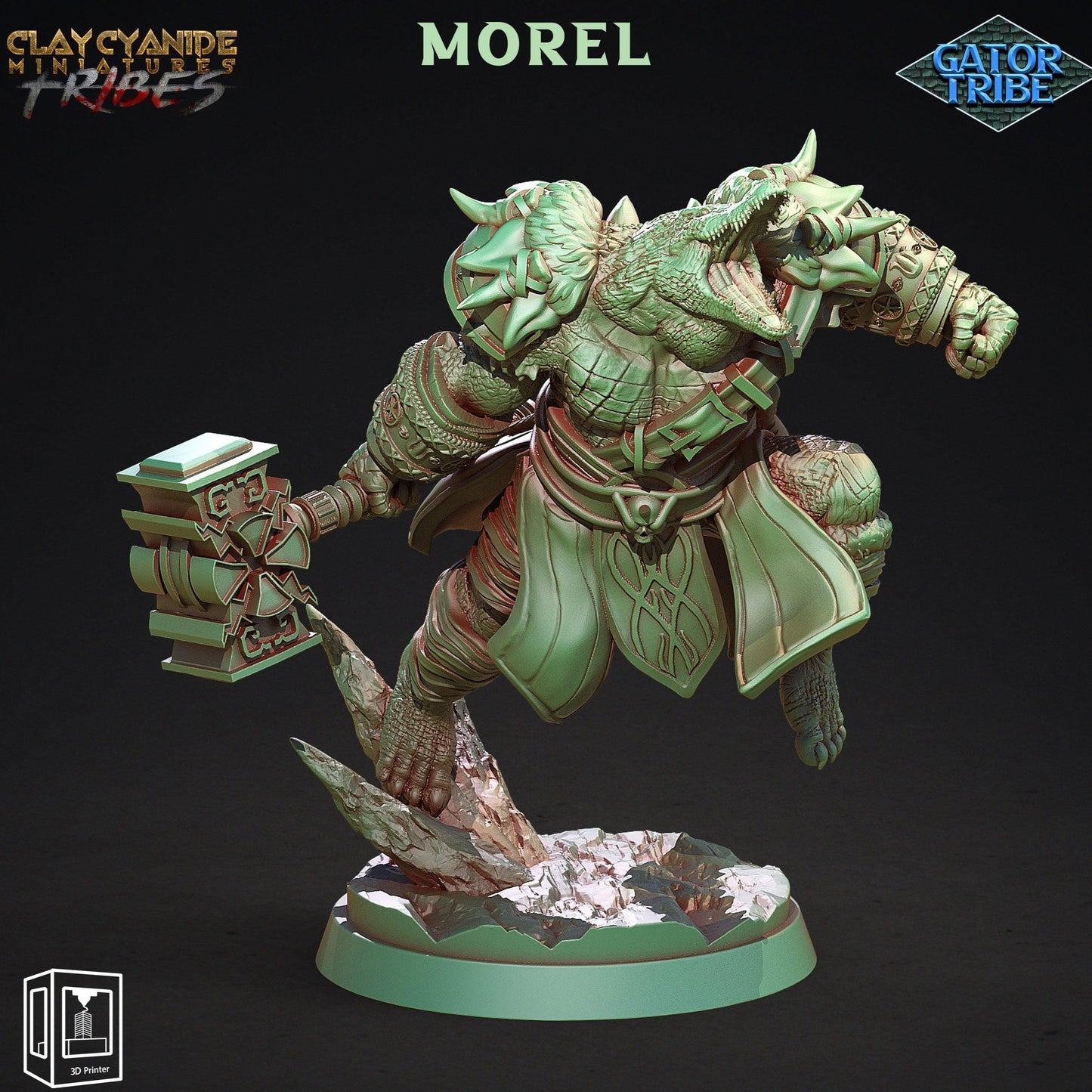 3D Printed Clay Cyanide Gator Factions Tribes Ragnarok D&D - 3D Printing Boss 