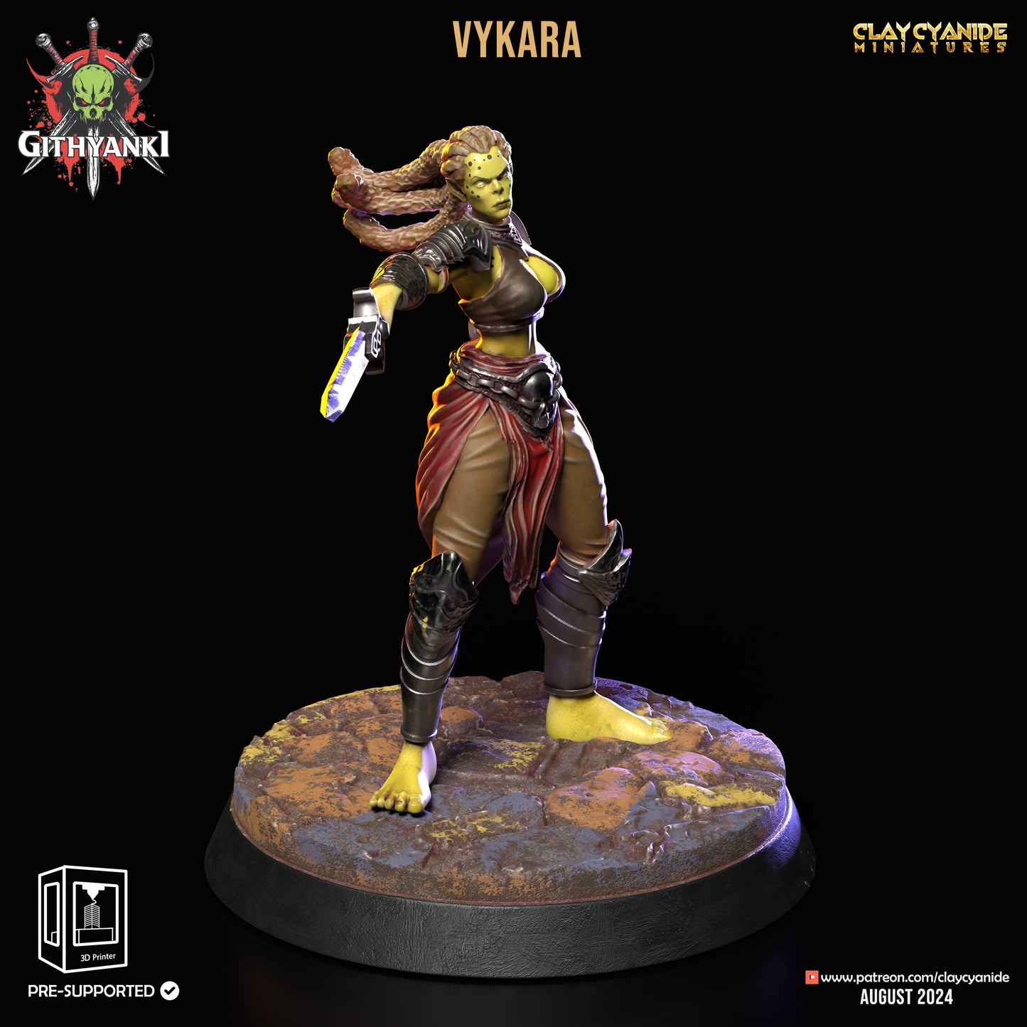 3D Printed Clay Cyanide Githyanki Warriors Set 28 32 mm D&D - 3D Printing Boss 