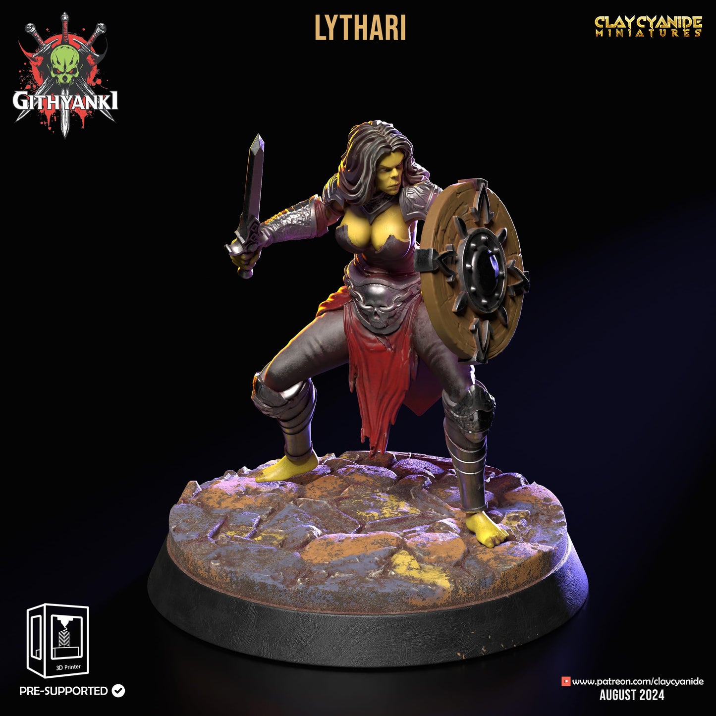3D Printed Clay Cyanide Githyanki Warriors Set 28 32 mm D&D - 3D Printing Boss 