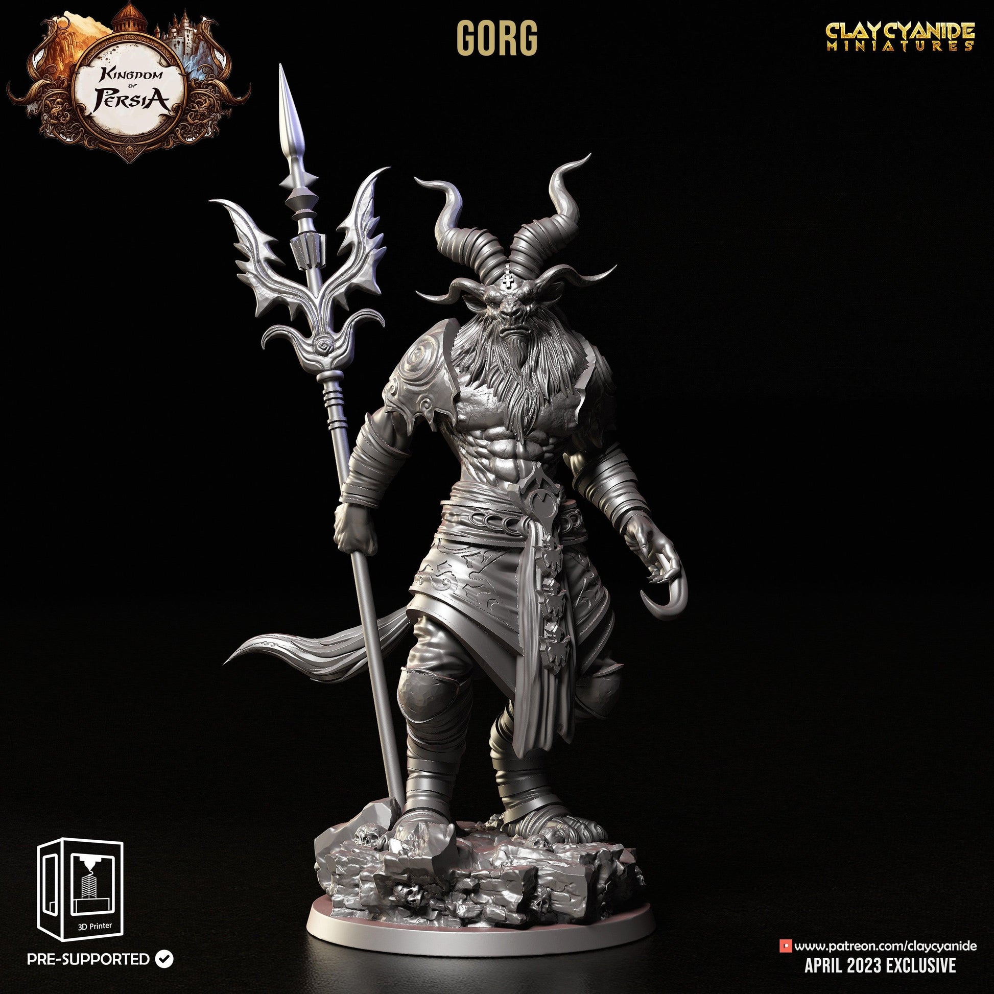 3D Printed Clay Cyanide Gorg Kingdom of Persia 28 32 mm D&D - 3D Printing Boss 