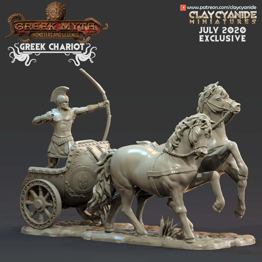 3D Printed Clay Cyanide Greek Chariot Greek Mythology Part 2 28 32 mm D&D - 3D Printing Boss 