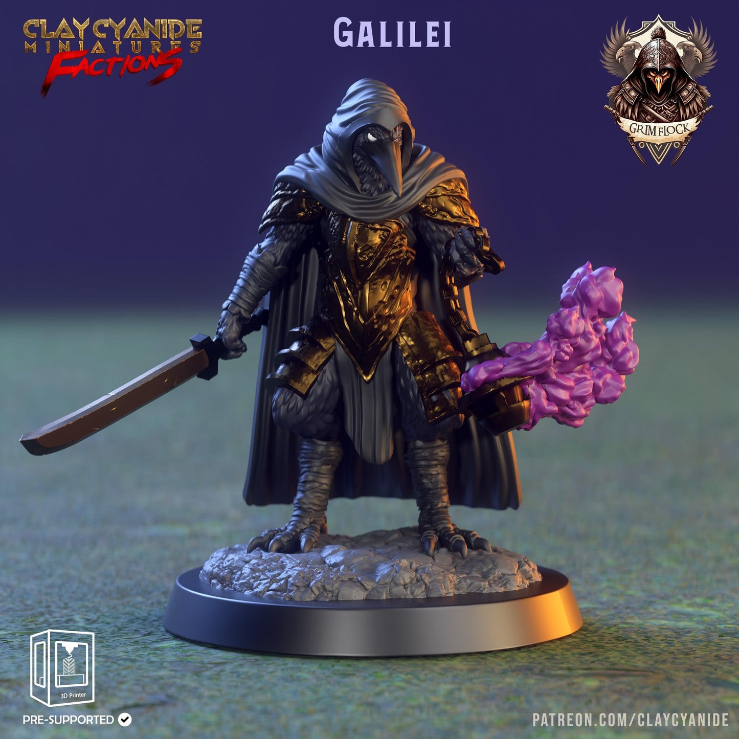 3D Printed Clay Cyanide Grim Flock Factions Tribes Ragnarok D&D - 3D Printing Boss 
