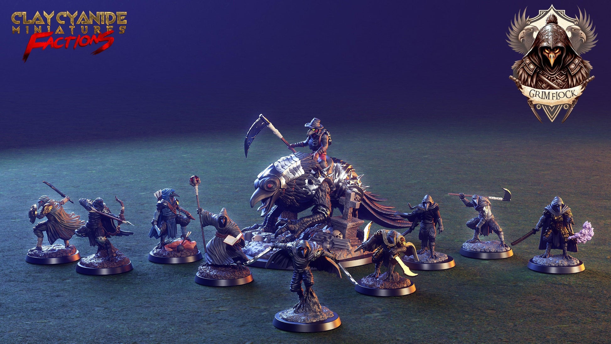 3D Printed Clay Cyanide Grim Flock Factions Tribes Ragnarok D&D - 3D Printing Boss 