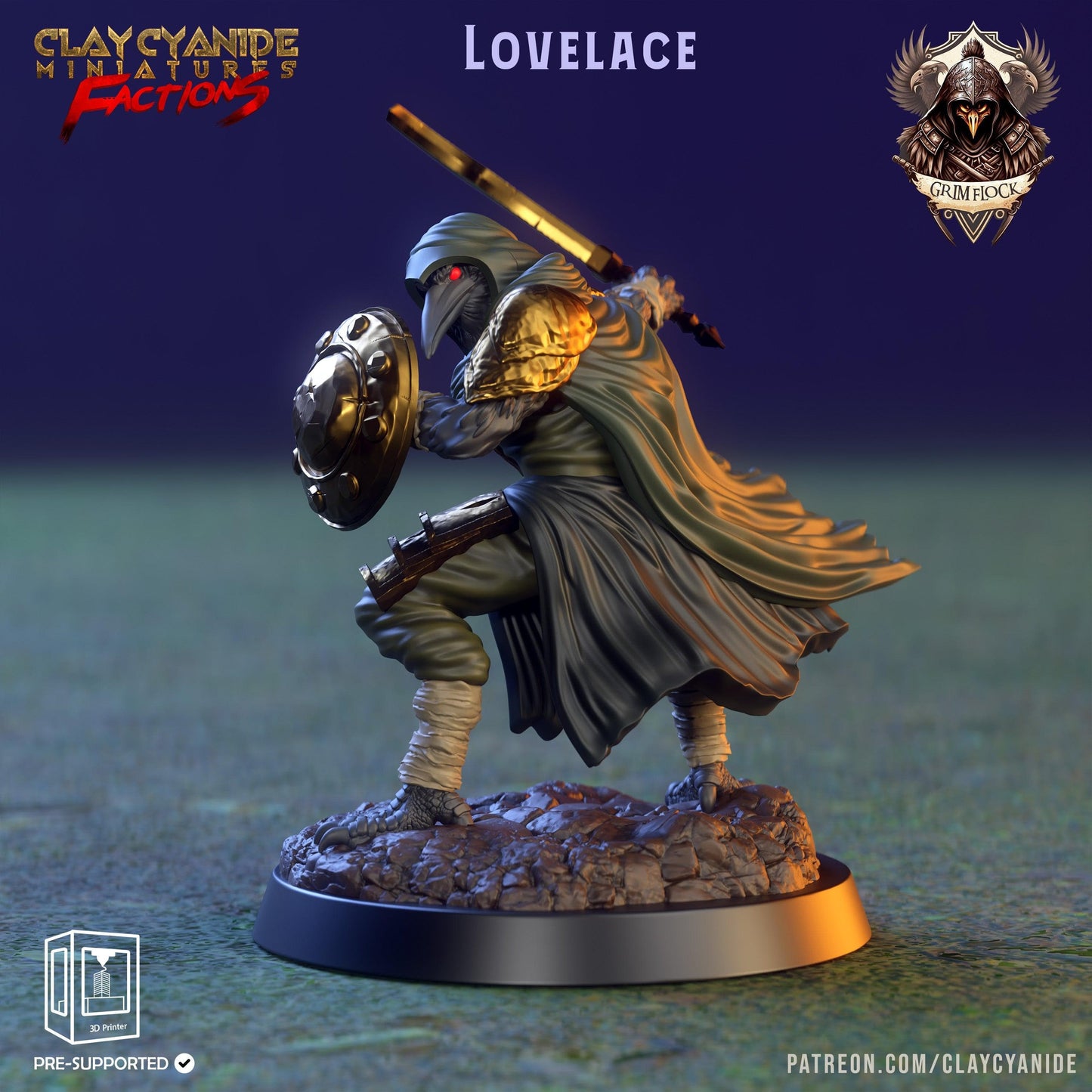 3D Printed Clay Cyanide Grim Flock Factions Tribes Ragnarok D&D - 3D Printing Boss 