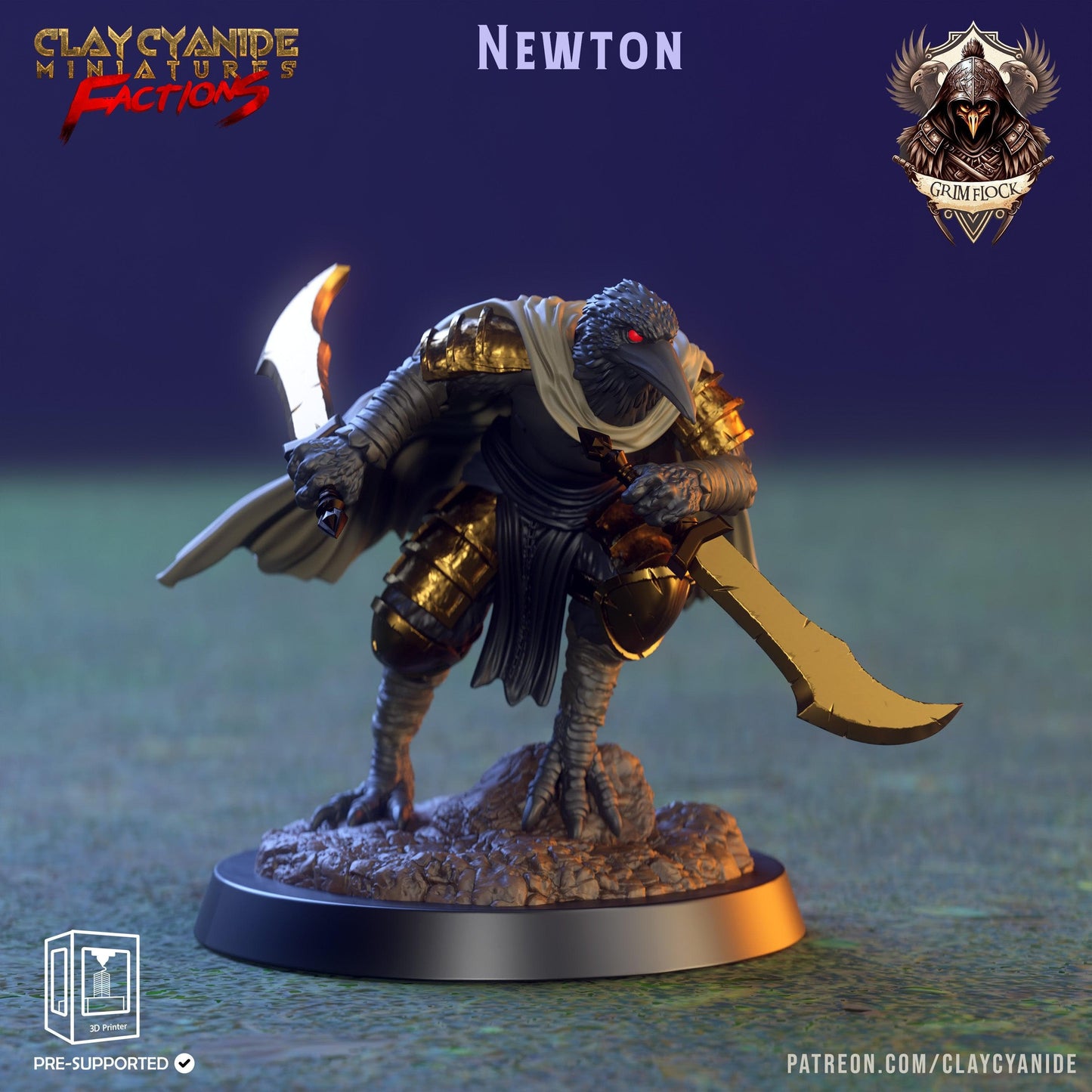 3D Printed Clay Cyanide Grim Flock Factions Tribes Ragnarok D&D - 3D Printing Boss 