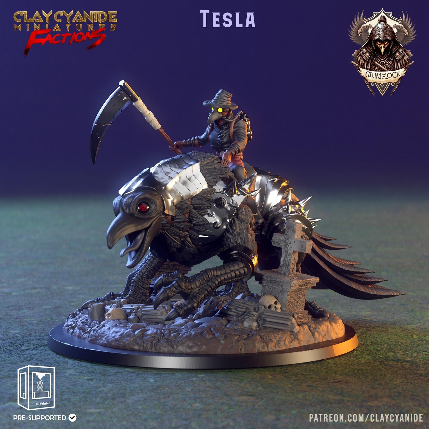 3D Printed Clay Cyanide Grim Flock Factions Tribes Ragnarok D&D - 3D Printing Boss 
